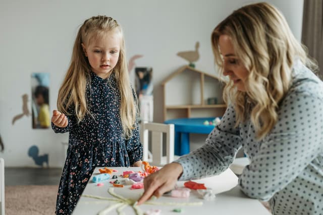 Happy toddlers learning and playing